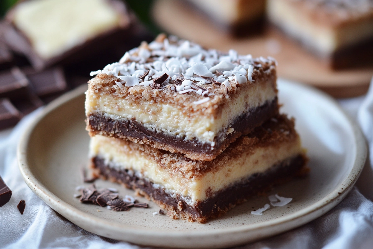 Blondie Cheesecake with Chocolate & Coconut