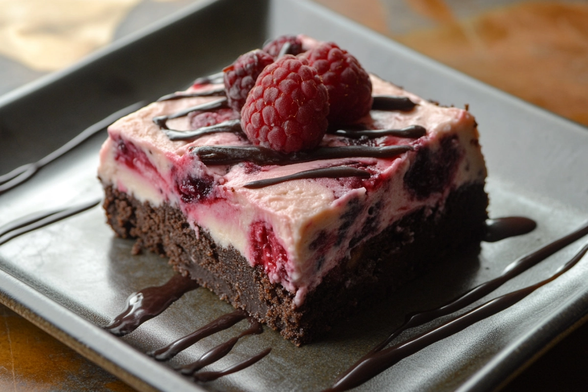 Brownie-Raspberry Cheesecake