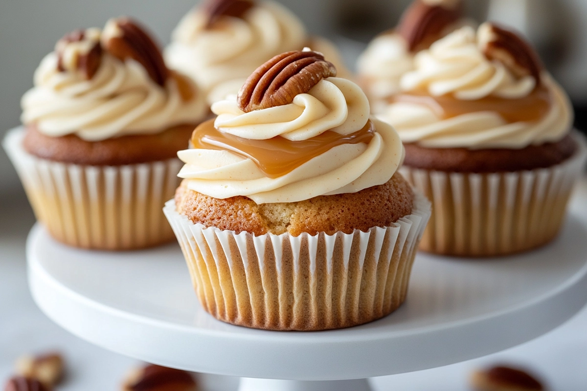Butter Pecan Cupcake with Caramel Filling