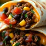 Cheesy Beef Fiesta Wraps