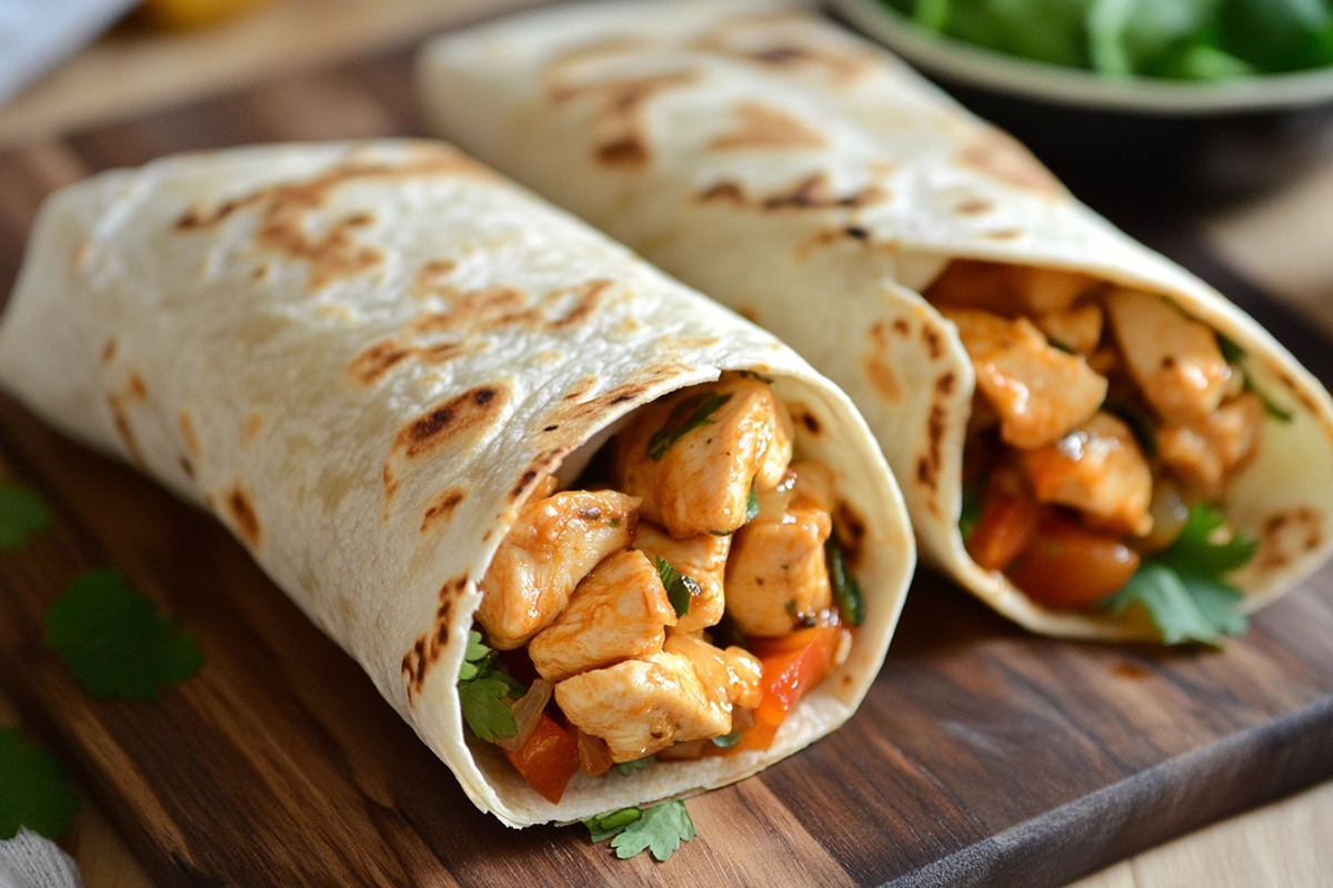 Cheesy Garlic Chicken Wraps
