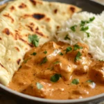 Creamy Butter Chicken with Soft, Fluffy Homemade Naan