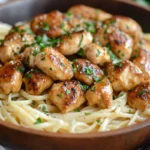 Garlic Butter Chicken Bites with Creamy Parmesan Pasta