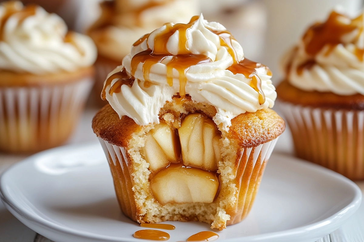 Gooey Salted Caramel Cupcakes