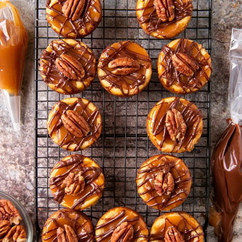 No Bake Turtle Mini Cheesecakes: Easy Caramel Pecan Treats 5 No Bake Turtle Mini Cheesecakes