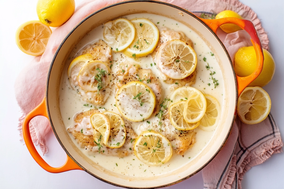 Creamy Lemon Pepper Skillet Chicken Recipe