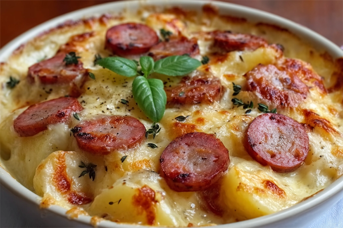 Crockpot Pierogi Casserole With Sausage