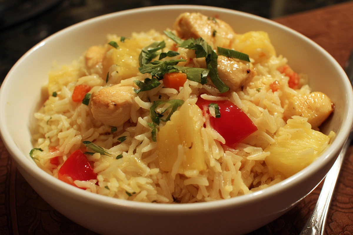 Tropical Pineapple Chicken Rice Delight