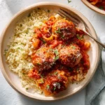 Chicken Meatballs With Peppers And Orzo