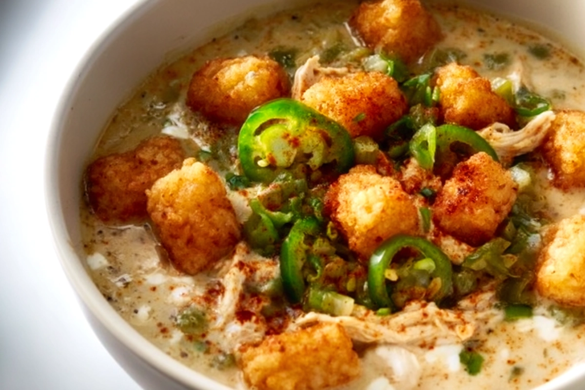 Spicy White Chicken Soup with Seasoned Tots: A Comfort Food Classic with a Crunchy Twist 6 Spicy White Chicken Soup With Seasoned Tots