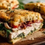 Trader Joe's Sun Dried Tomato Focaccia Turkey Sandwich
