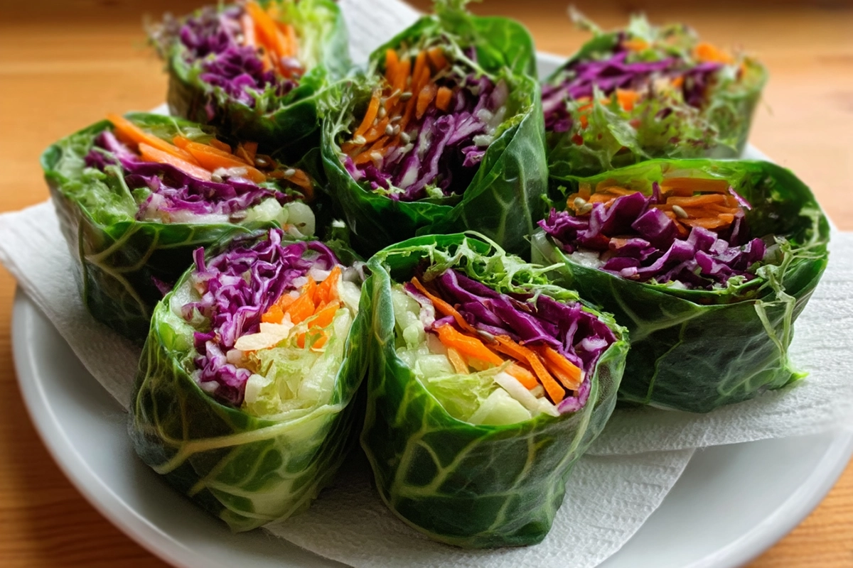detox rainbow roll ups with peanut sauce