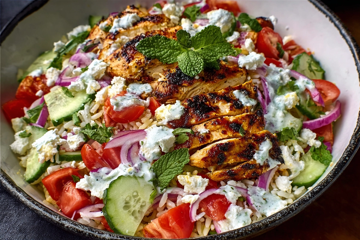 Greek Chicken Orzo Power Bowls