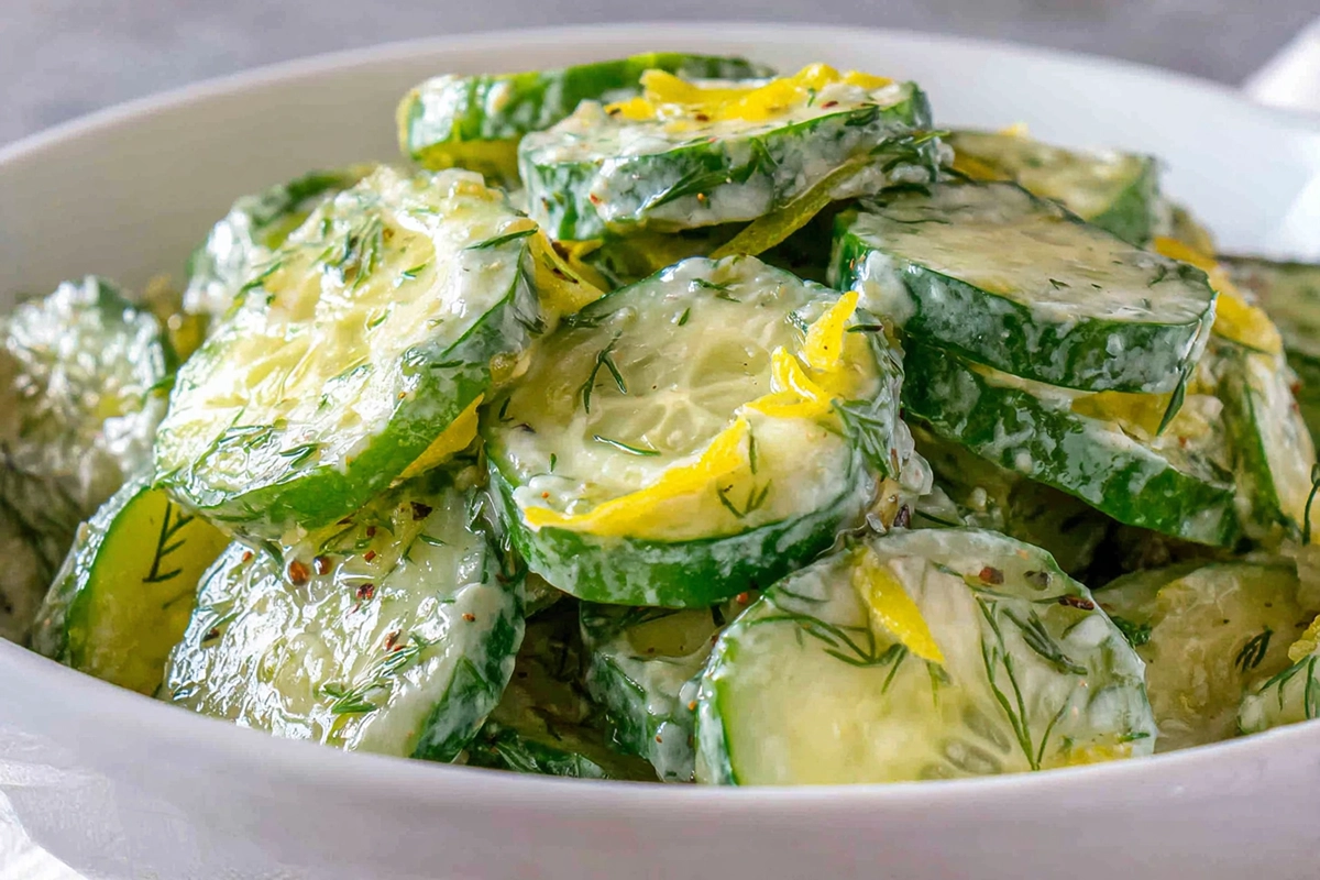 Pickle Juice Ranch Cucumber Salad