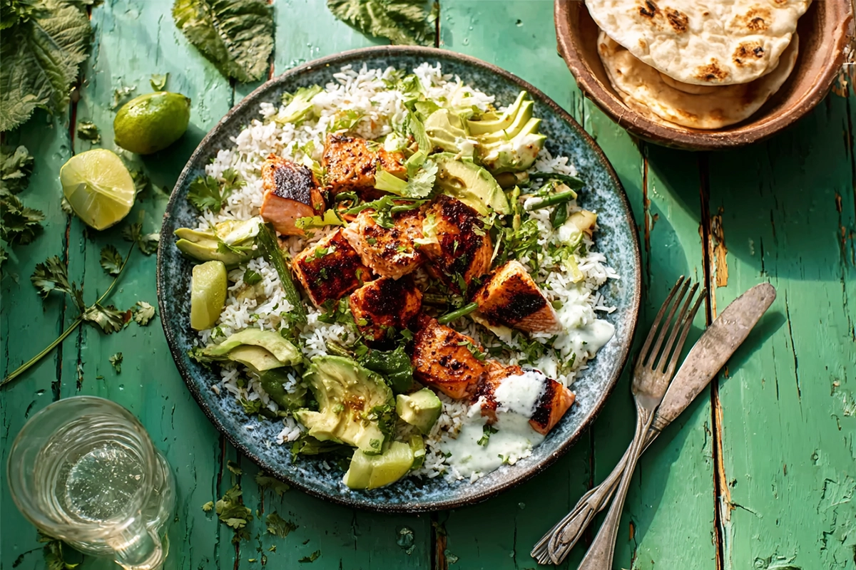 Spicy Chipotle Honey Salmon Bowls Recipe