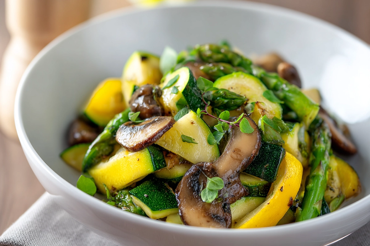 asparagus with zucchini and squash
