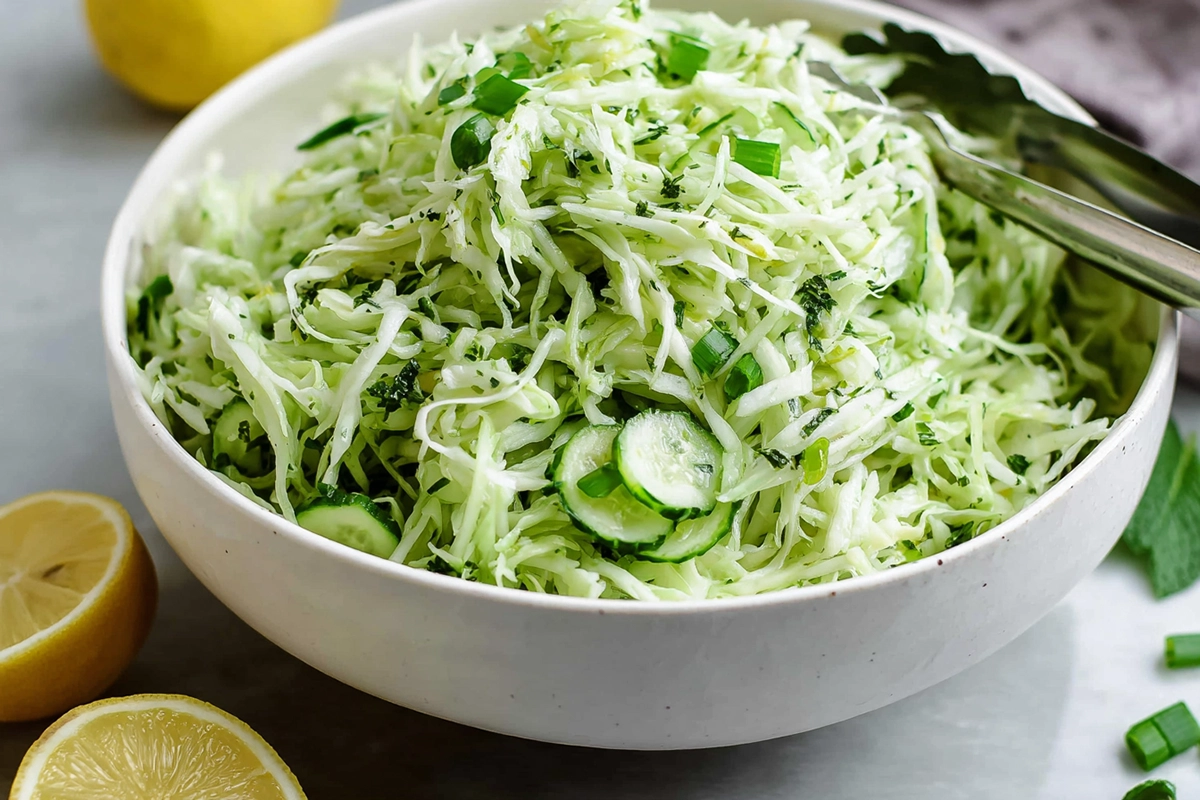 green cabbage cucumber salad