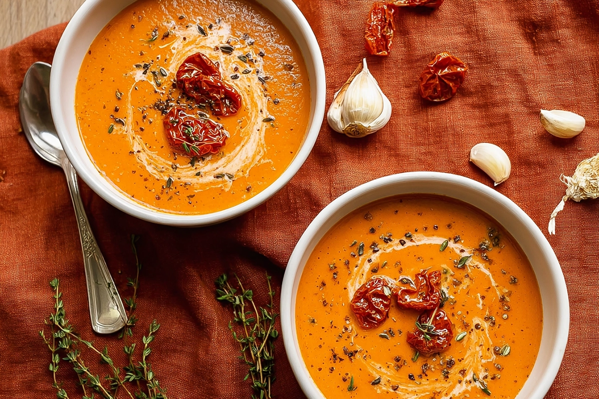 Creamy Roasted Garlic Tomato Soup