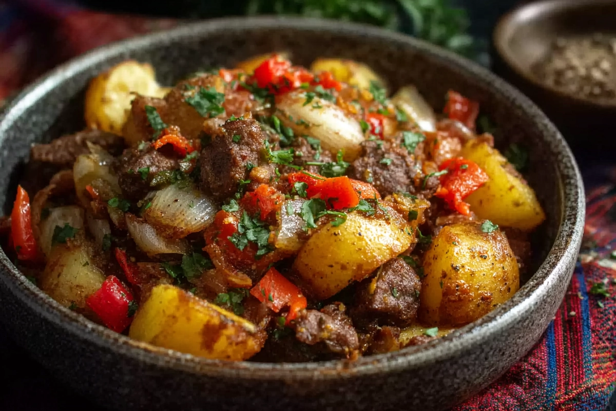 Crockpot Cheesesteak Potato Casserol