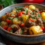 Crockpot Cheesesteak Potato Casserole