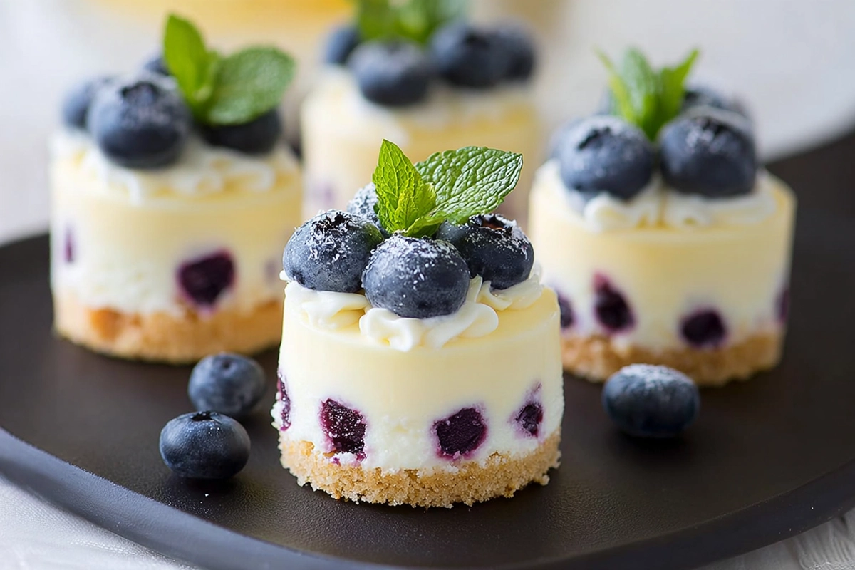Mini Lemon Blueberry Cheesecakes: The Sweet & Tangy Treat You Didn't Know You Needed 4 Mini Lemon Blueberry Cheesecake