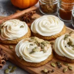 Soft Pumpkin Cookies with Cream Cheese Fro
