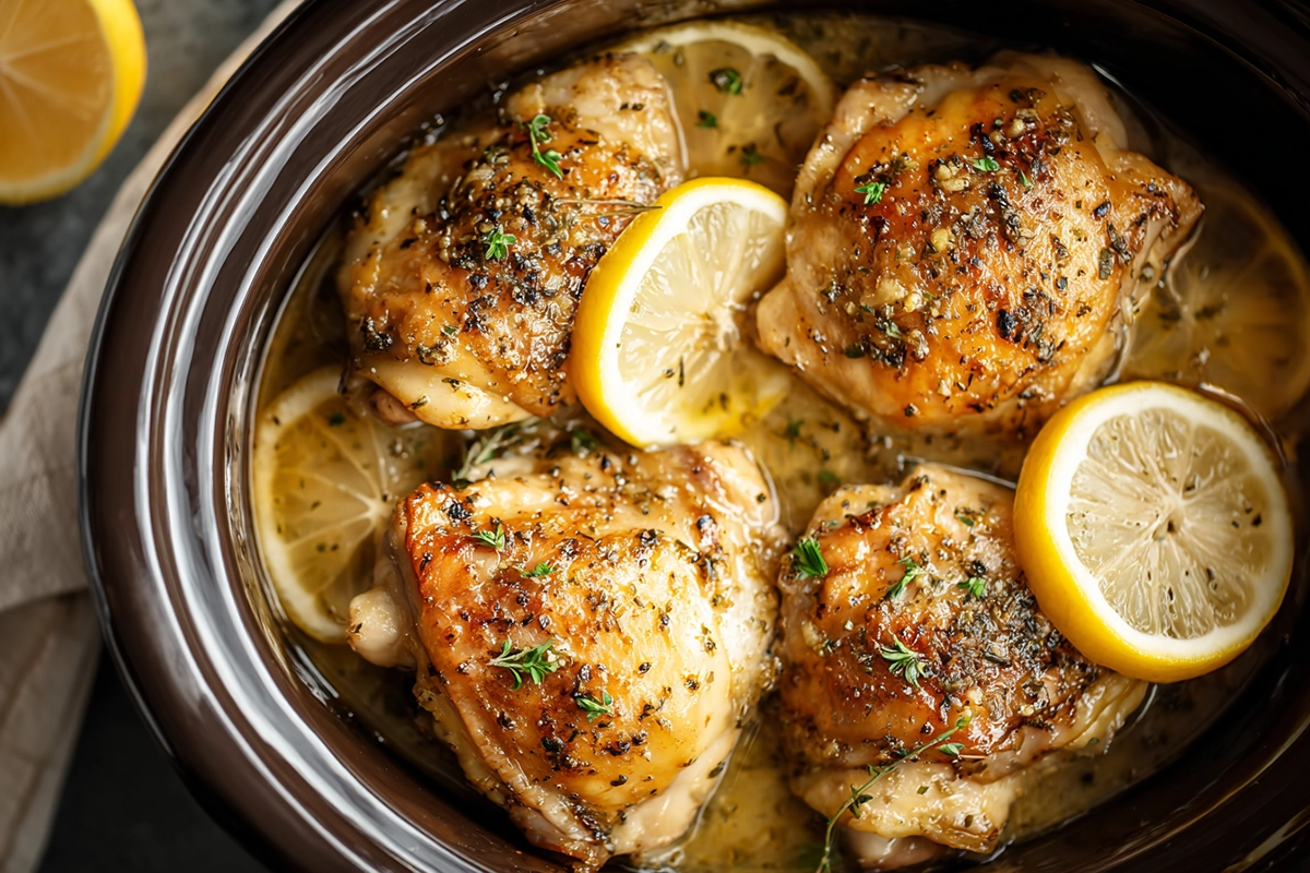 Slow Cooker Lemon Garlic Chicken: A Zesty Chicken Recipe for Easy Weeknight Wins 6 slow cooker lemon garlic chicke