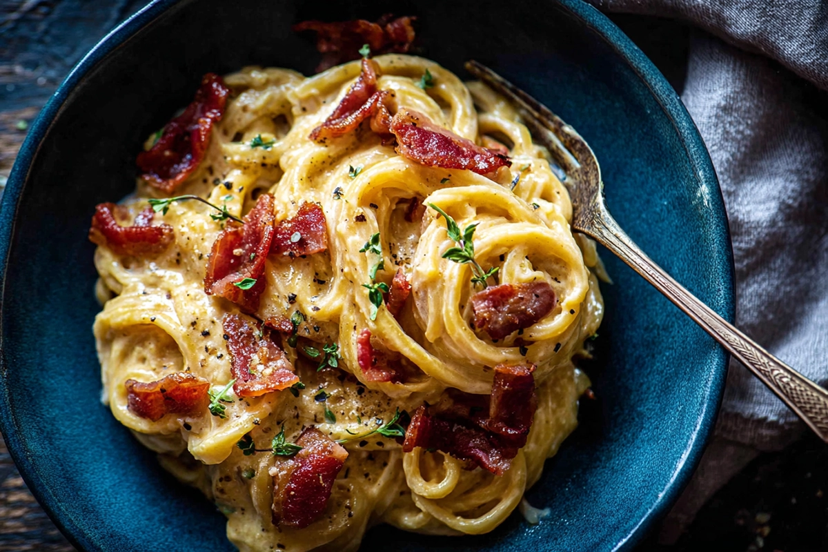 creamy roasted garlic butternut squash pasta