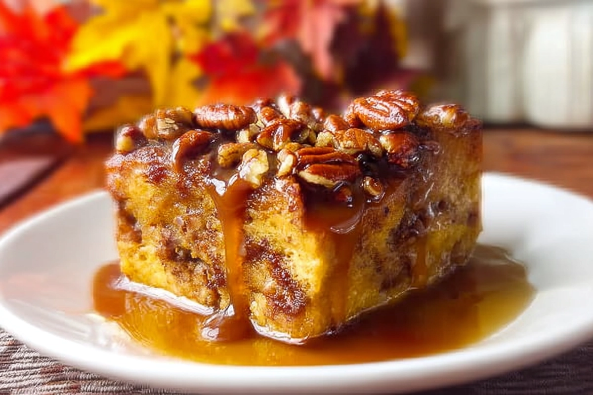 Pumpkin Praline Bread Pudding