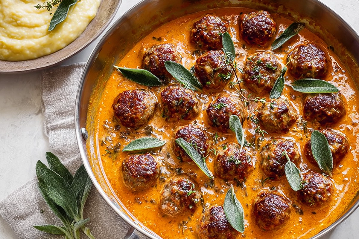Turkey Meatballs in Pumpkin Sage Sauce: A Cozy Fall Dinner Recipe 4 Turkey Meatballs in Pumpkin Sage Sauc