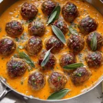 Turkey Meatballs in Pumpkin Sage Sauce
