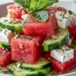 watermelon cucumber feta salad