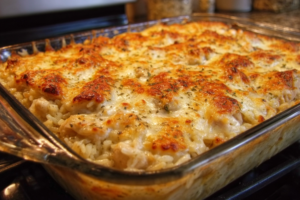 Garlic Butter Chicken and Rice Casserole