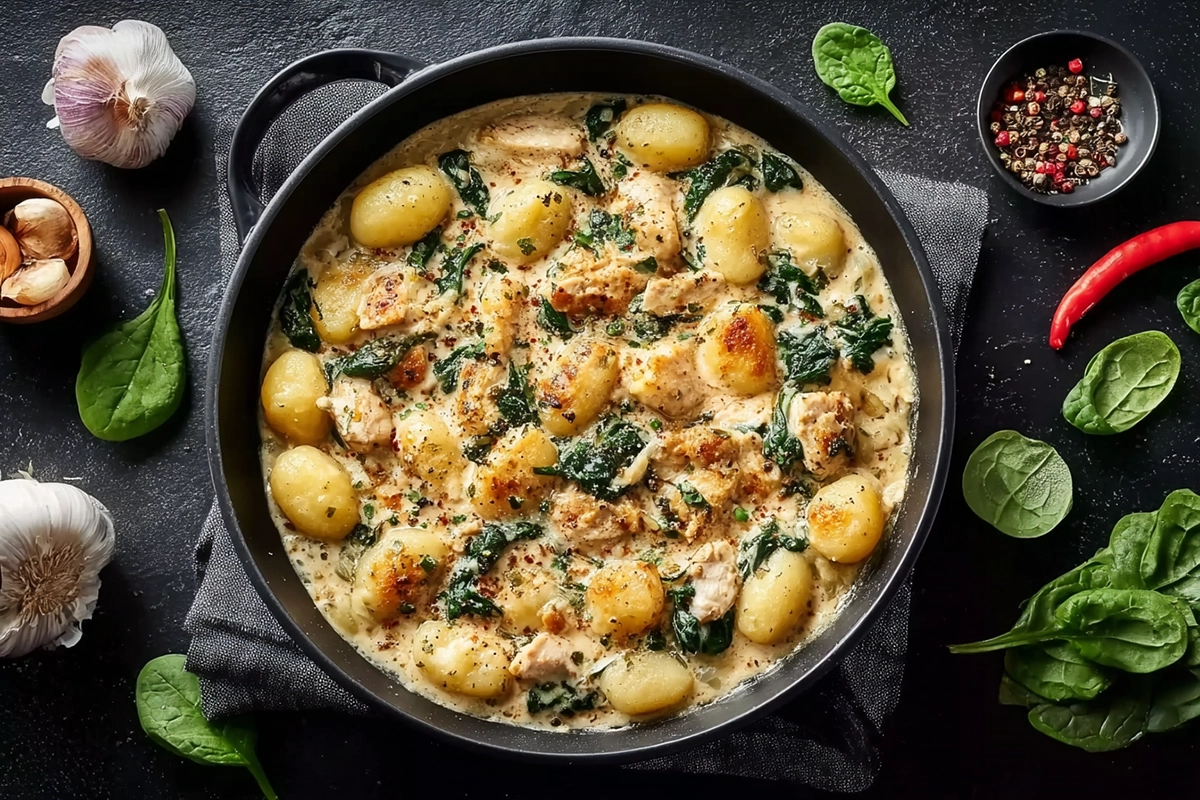 Garlic Chicken Gnocchi Skille