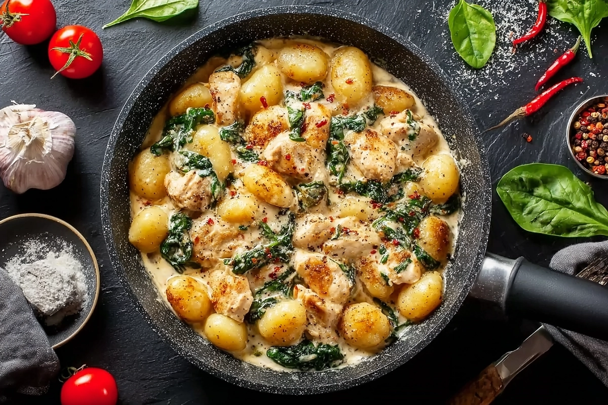 Garlic Chicken Gnocchi Skillet