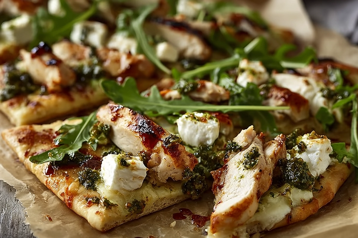 Pesto Chicken Flatbread — A Weeknight Wonder with a Gourmet Touch 4 Pesto Chicken Flatbrea