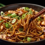 Sticky Garlic Chicken Noodles