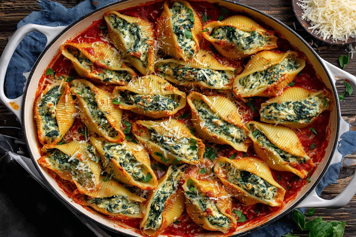 Spinach and Ricotta Stuffed Shells