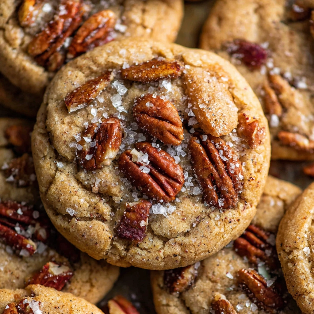 Butter pecan cookies served with coffee