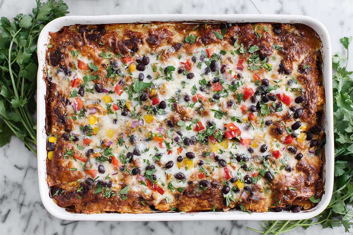 Cozy Chicken Burrito Casserole: A Flavor-Packed, Family-Friendly Comfort Meal 7 chicken burrito casserole