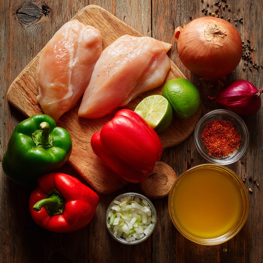 ingredients for easy crockpot fajitas