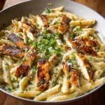 garlic parmesan chicken pasta bowl