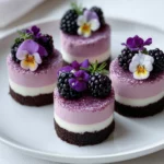 mini blackberry mousse cakes
