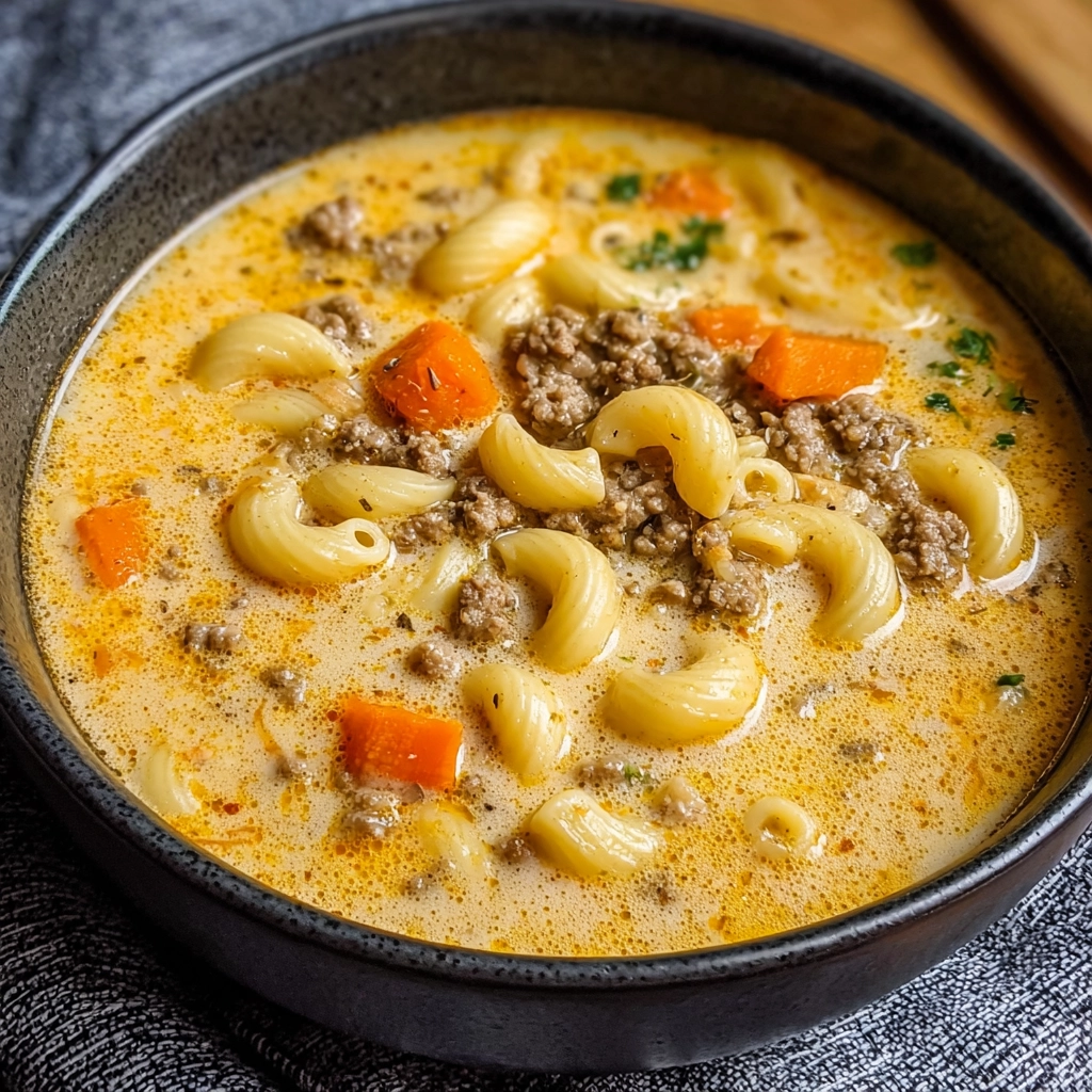 Cheeseburger Macaroni Soup for a Cozy, Creamy Weeknight Dinner 4 Cheeseburger Macaroni Soup