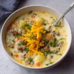 Crockpot Cheeseburger Soup