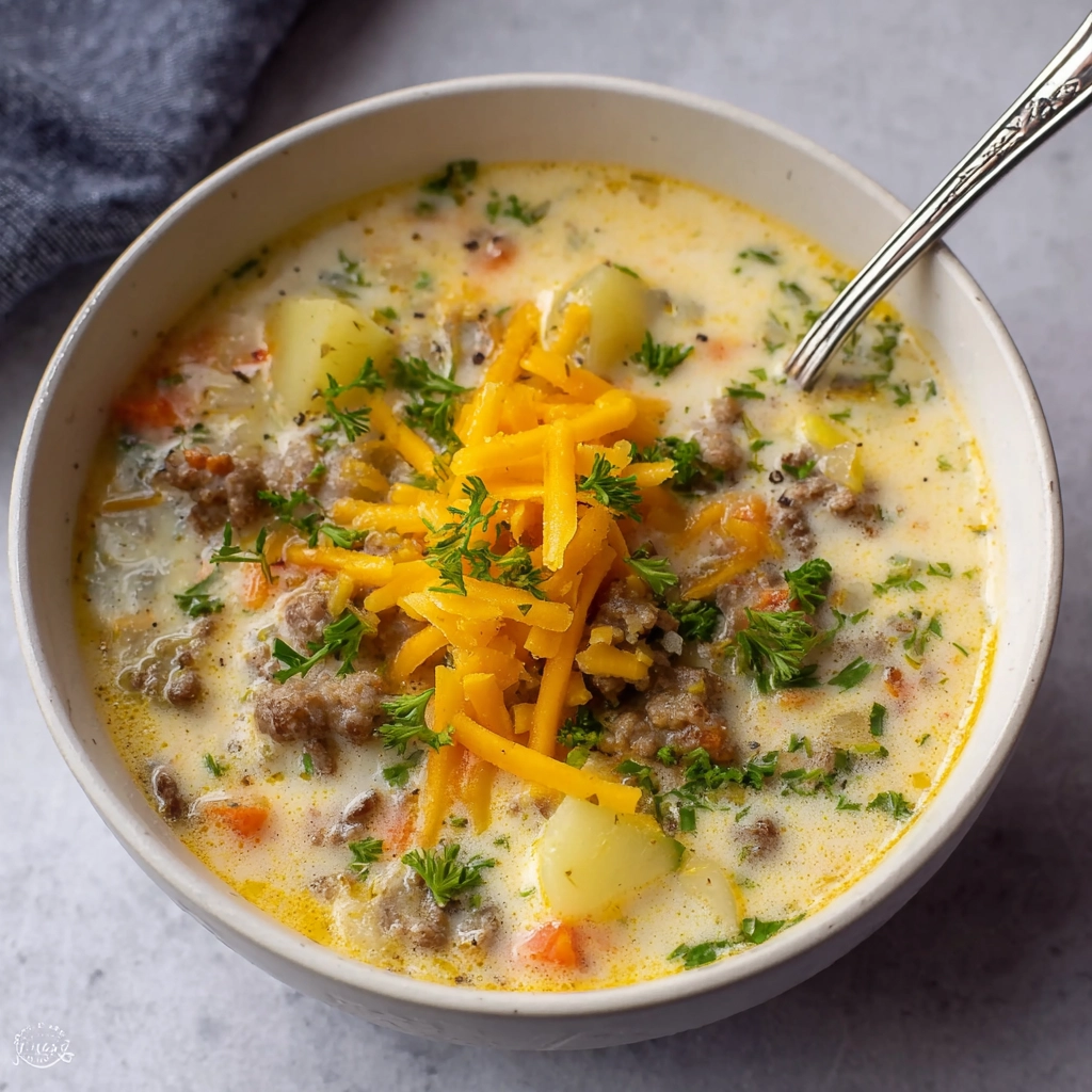 Crockpot Cheeseburger Soup