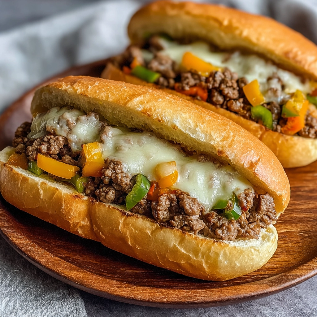 Ground Beef Philly Cheesesteaks