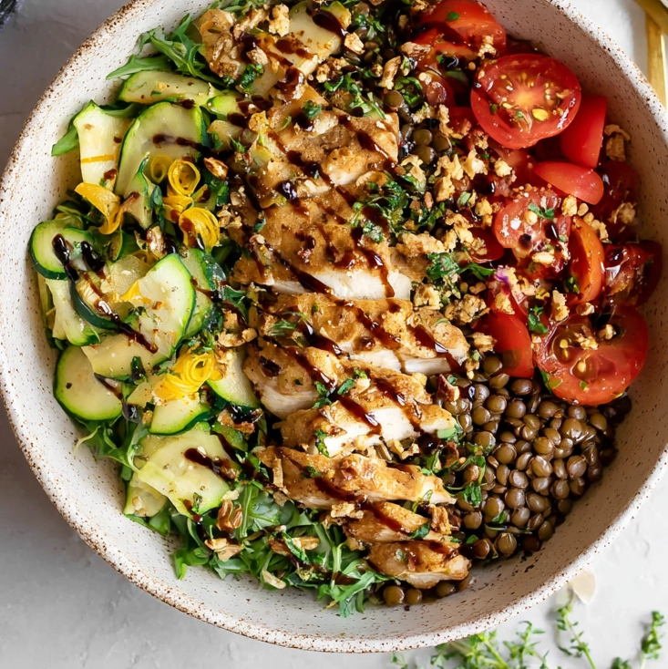 Mediterranean Lentil Salad with Tahini Dressing 4 Mediterranean Lentil Salad
