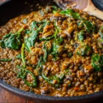 Spicy Lentils and Spinach