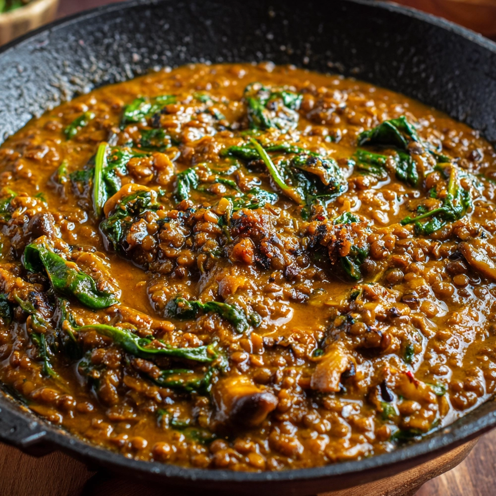 Spicy Lentils and Spinach for a Simple Vegetarian Dinner 4 Spicy Lentils and Spinach